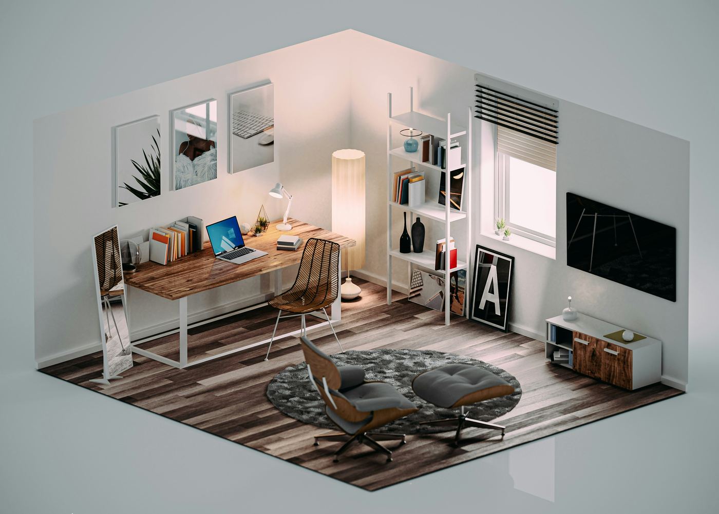 3D render of a proposed living space
